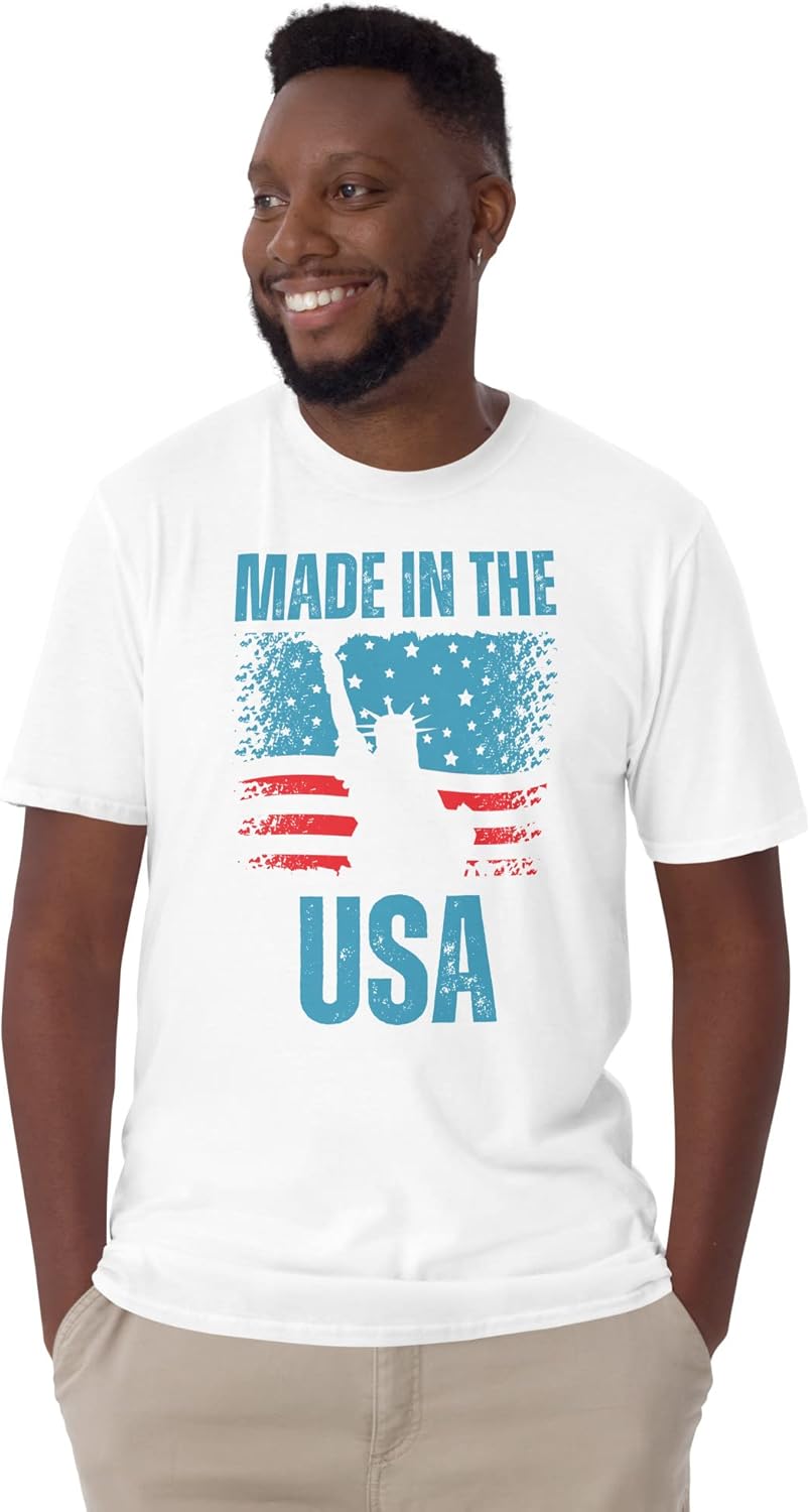 4th of July Made in The USA Men\u2019s Women's Short Sleeve Graphic - Image 2
