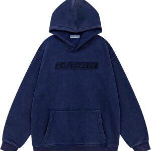 Aelfric Eden Hoodies Mens Acid Wash Hoodie Oversized Vintage Heavyweight Cotton Fleece Hooded Pullover Sweatshirt