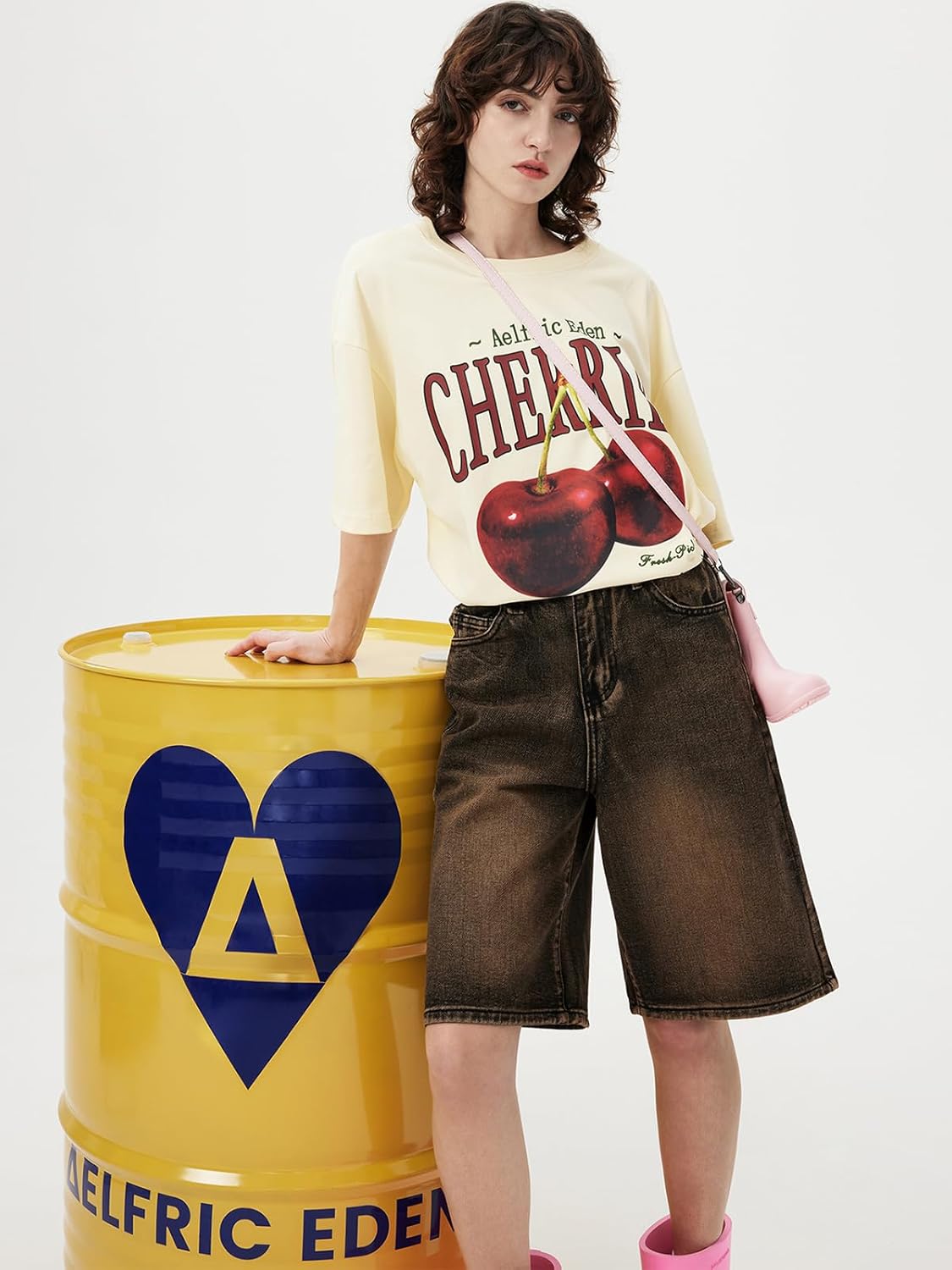 Aelfric Eden Oversized Graphic Tees Unisex Cherries Print T Shirts Casual Summer Short Sleeve Top Cotton Cute Tee Shirt - Image 4