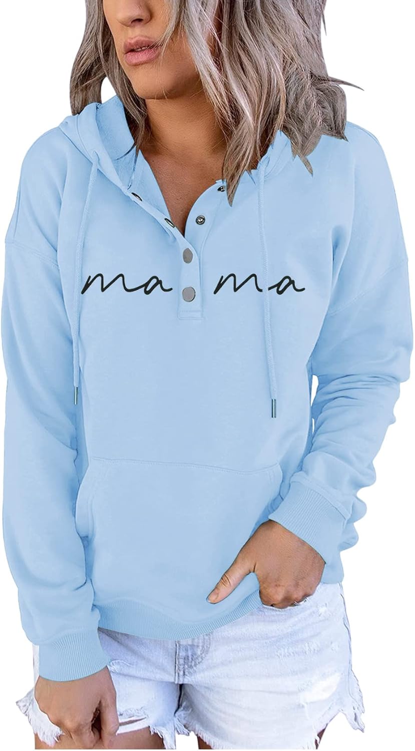 ASTANFY Womens Crewneck Sweatshirt Mama Letter Print Long Sleeve Loose Fashion Pullover Top - Image 10