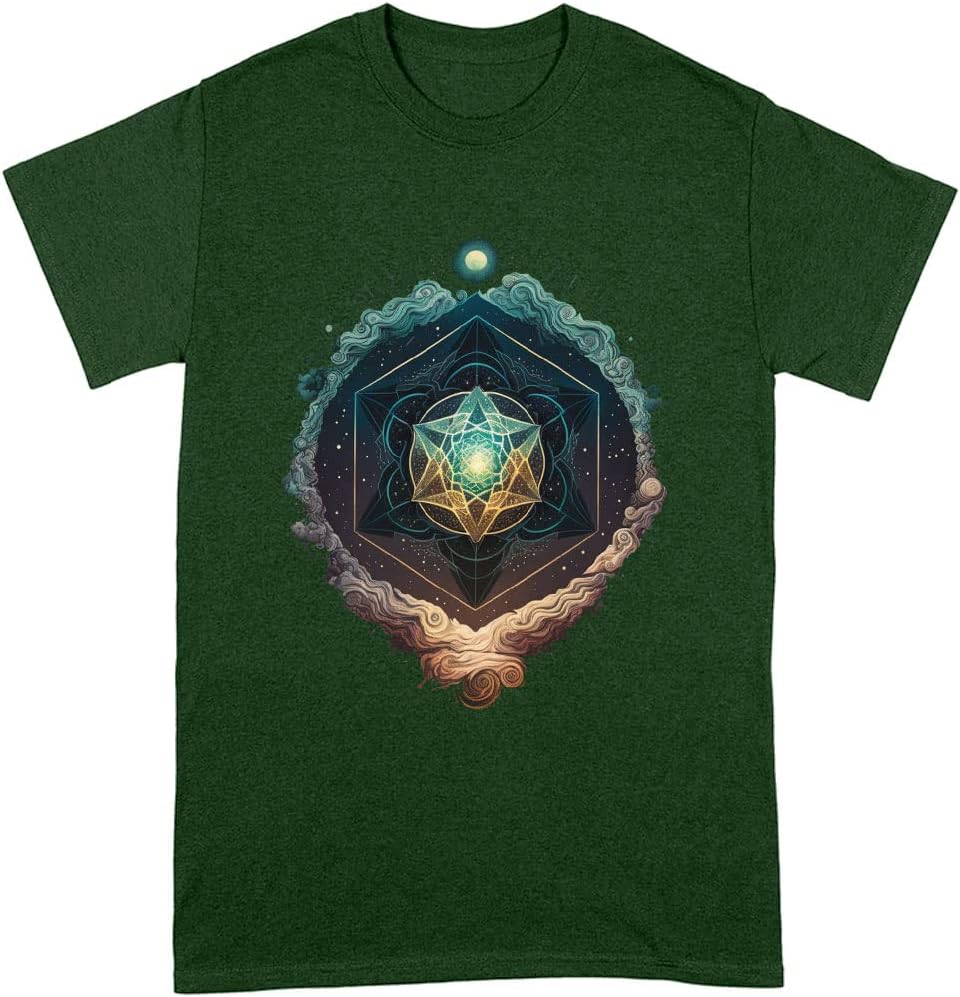 Beautiful Printed Heavy Cotton T-Shirt - Graphic Tee Shirt - Geometric - Image 6