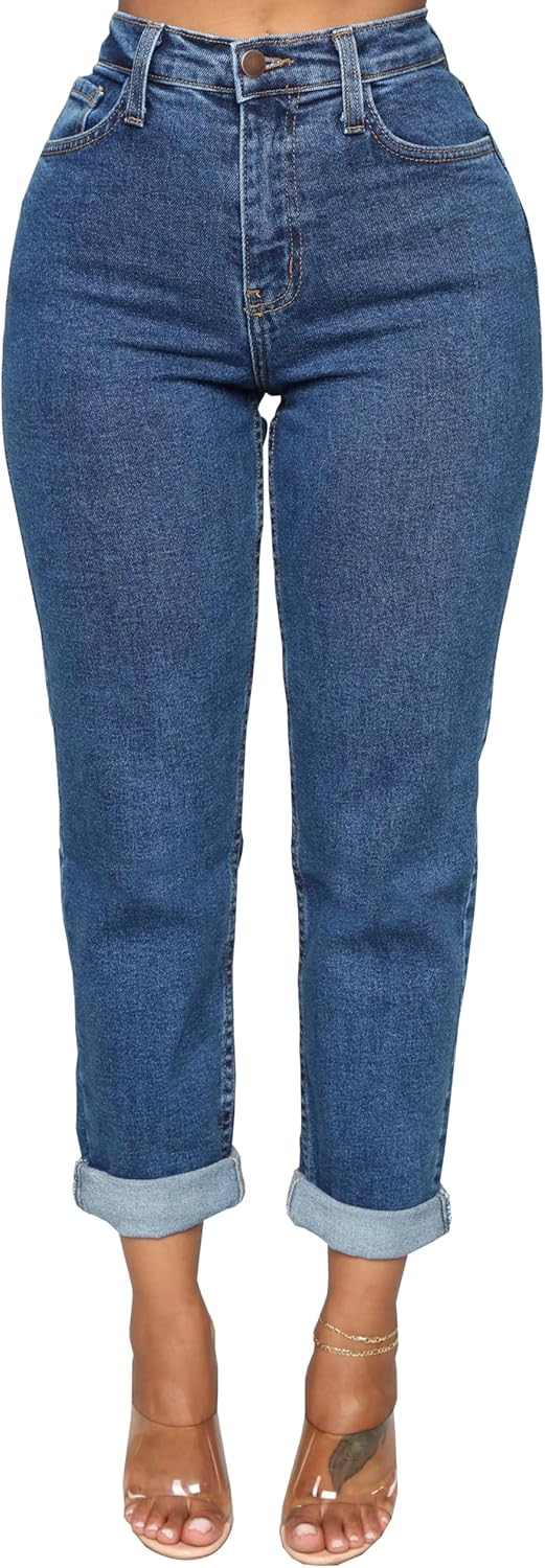 BessCops Women's Boyfriend Jeans Stretchy Ripped Distressed Denim Mom Jean Pants - Image 9