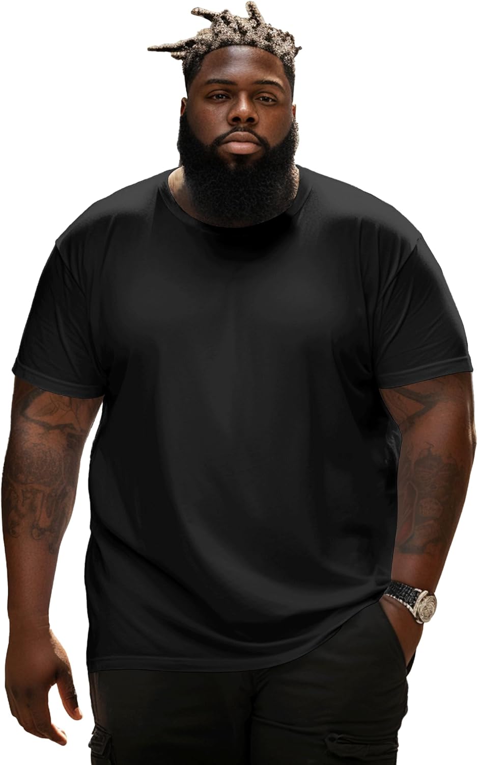 Big and Tall T Shirts for Men, Oversize Cotton Crew Neck T-Shirts, Short Sleeve Pullover Casual Loose Basic Tee Tops 4XL-8XL - Image 7