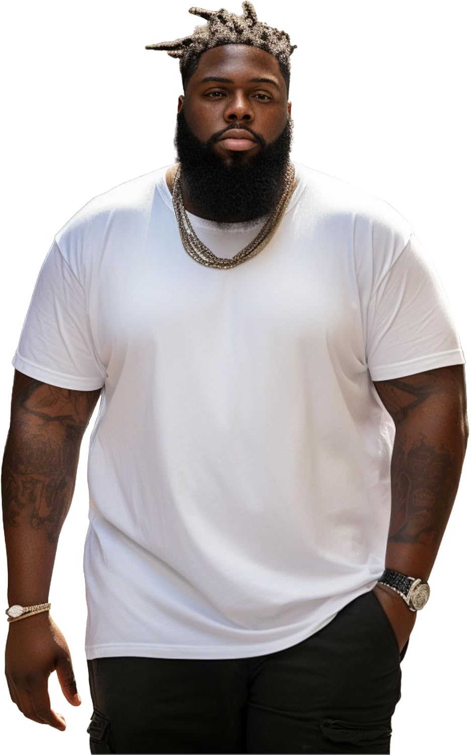 Big and Tall T Shirts for Men, Oversize Cotton Crew Neck T-Shirts, Short Sleeve Pullover Casual Loose Basic Tee Tops 4XL-8XL - Image 13