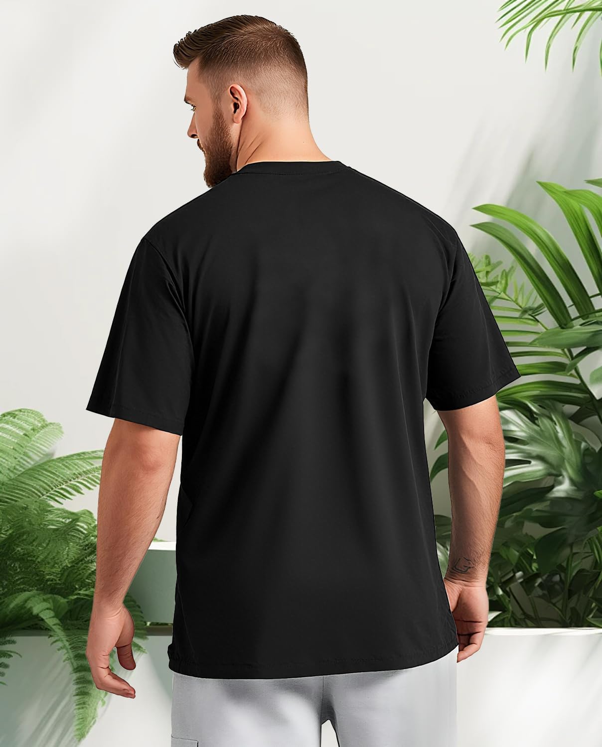 Big and Tall T Shirts for Men, Oversize Cotton Crew Neck T-Shirts, Short Sleeve Pullover Casual Loose Basic Tee Tops 4XL-8XL - Image 2