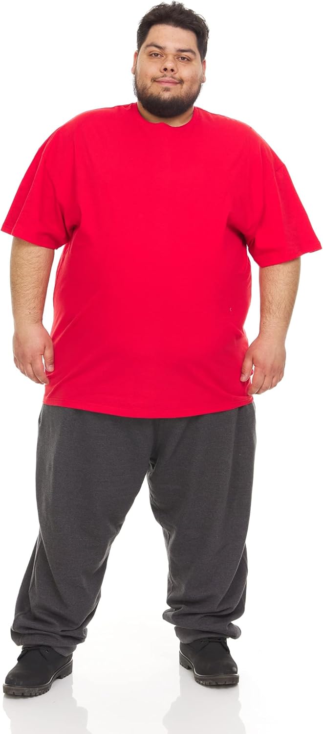 BILLIONHATS T-Shirts - Size 7X - Plus Size Men's Solid Colors Cotton T-Shirts Short Sleeve Lightweight Big Tall Tees, Bulk - Image 5