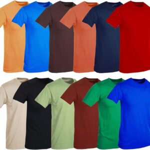 BILLIONHATS T-Shirts - Size 7X - Plus Size Men's Solid Colors Cotton T-Shirts Short Sleeve Lightweight Big Tall Tees, Bulk