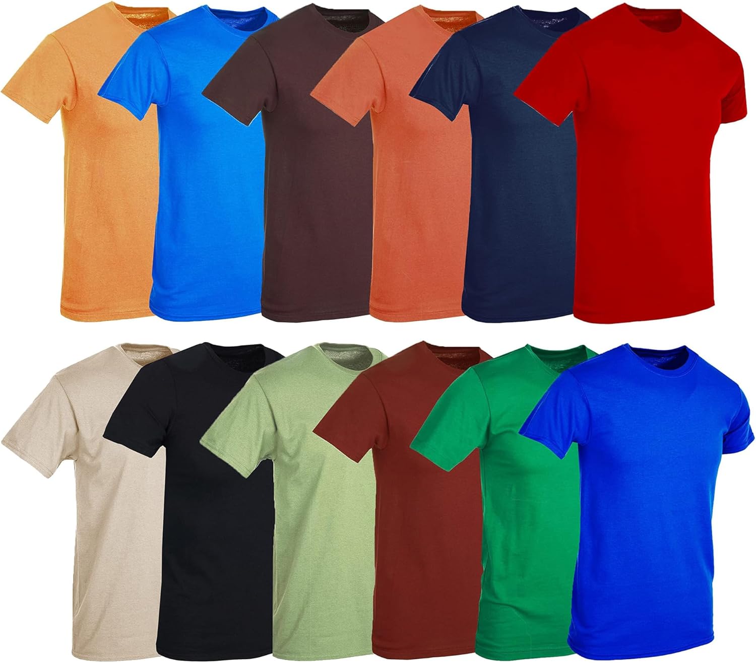 BILLIONHATS T-Shirts - Size 7X - Plus Size Men's Solid Colors Cotton T-Shirts Short Sleeve Lightweight Big Tall Tees, Bulk