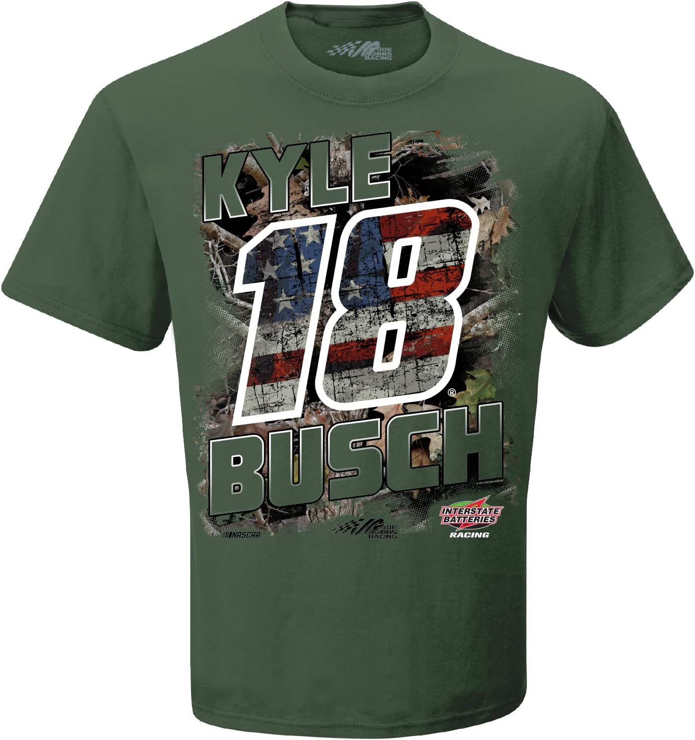 Checkered Flag Sports NASCAR Camo Patriotic T-Shirt - USA Driver\/Sponsor Short Sleeve Shirt Automotive Racing Apparel - Image 2