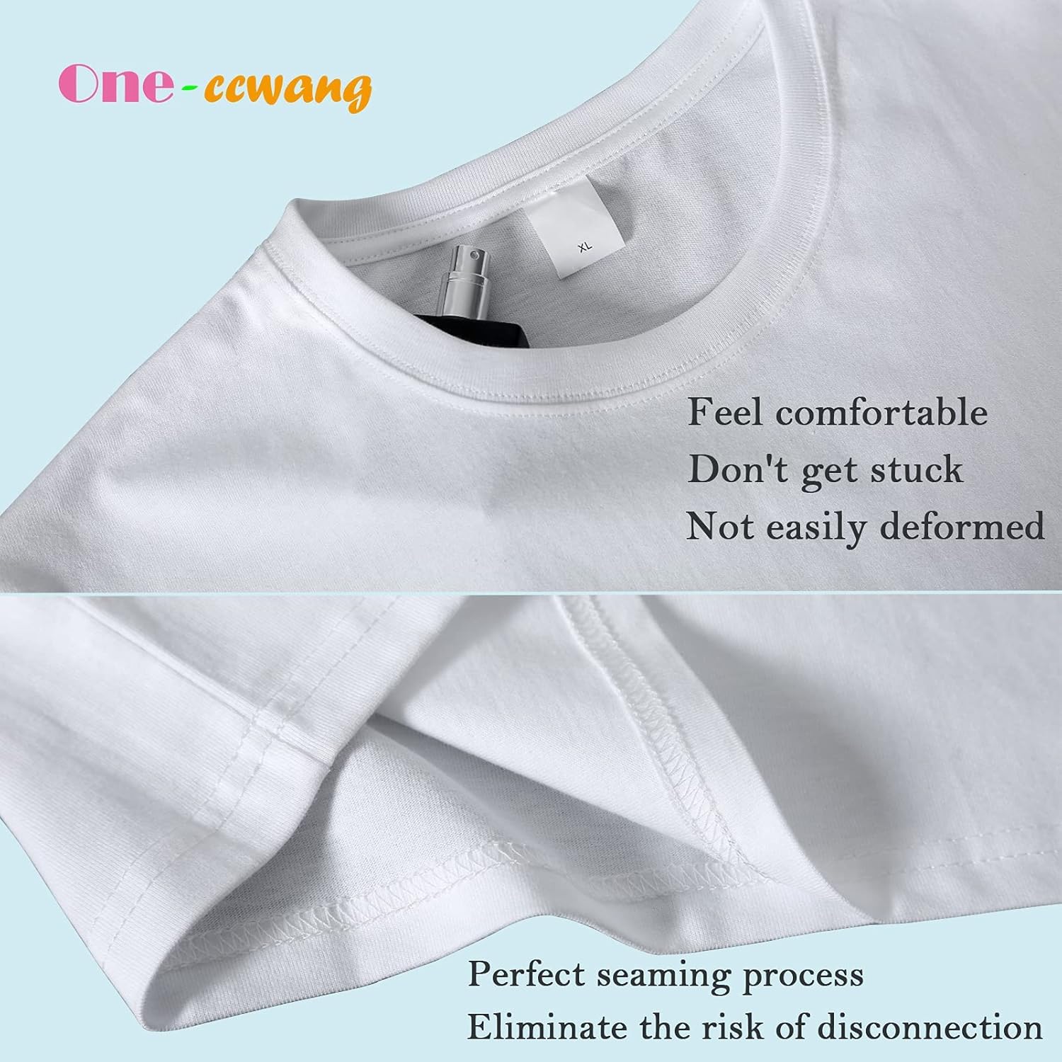 Custom All Over Print T-Shirt, Customized Shirt Design Photo, Text, Picture, Image, Graphics, Custom Message Shirt, Personalized Face T-Shirt, Fast Delivery, M White - Image 4