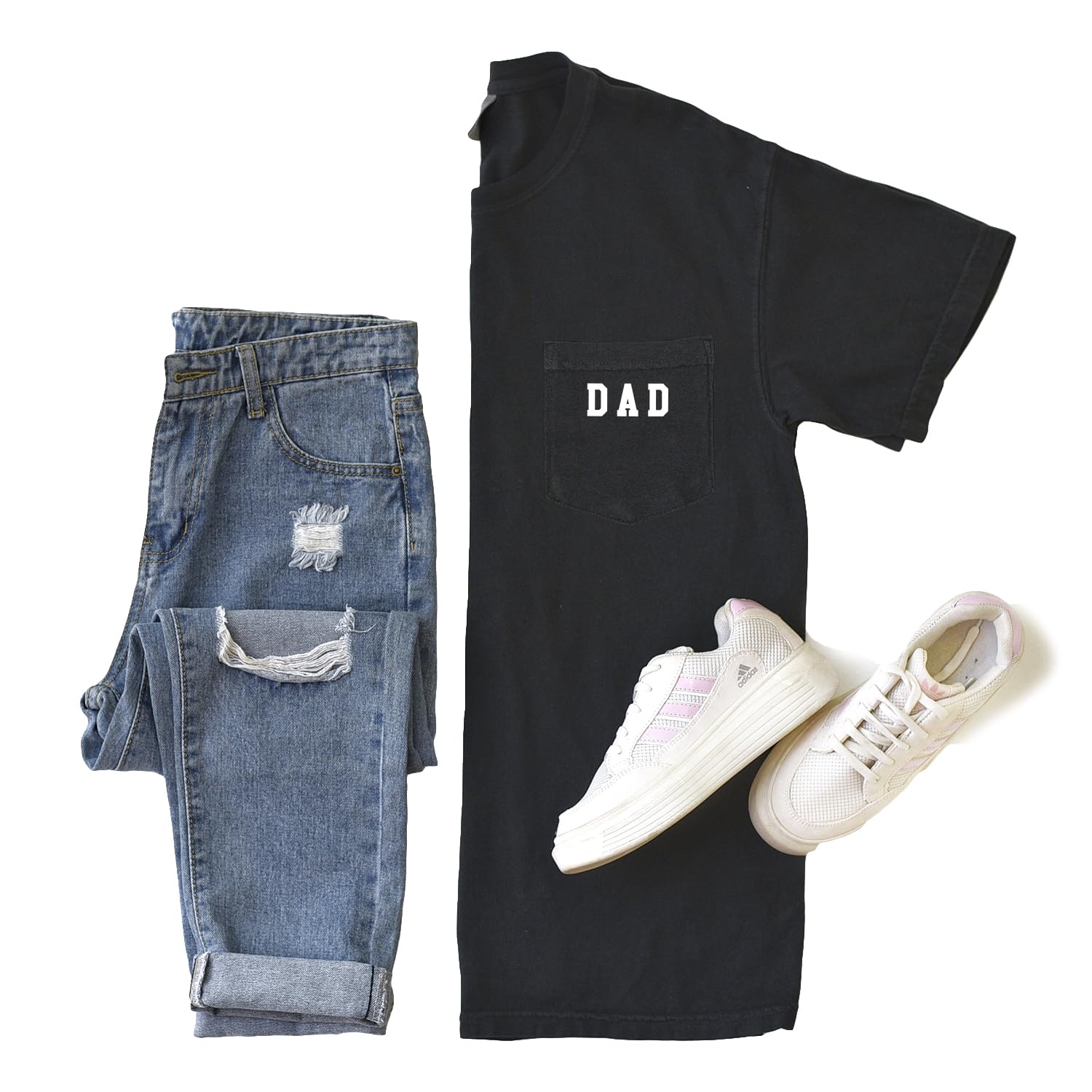 Dad Pocket Shirts for Men Daddy Garment Dyed Letter Printed T-Shirt Mama Graphic Tee Casual Short Sleeve Tops Tee - Image 4