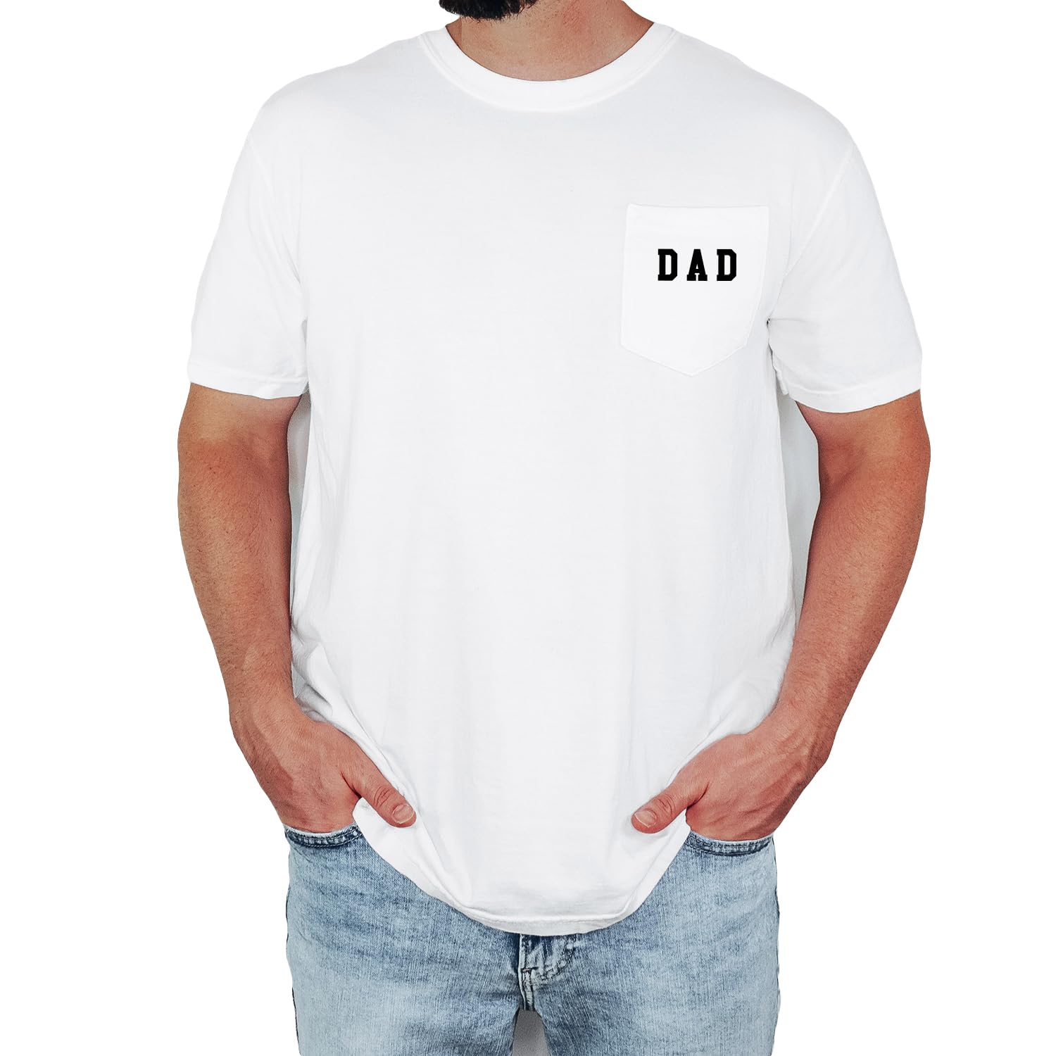 Dad Pocket Shirts for Men Daddy Garment Dyed Letter Printed T-Shirt Mama Graphic Tee Casual Short Sleeve Tops Tee - Image 3