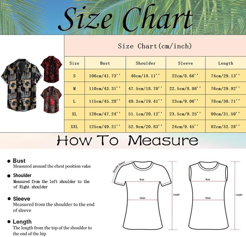 DUYHBAWRS Shirts T-Shirts Short Sleeve Men's Shirt Harajuku Ethnic Print Retro Men's Shirt Oversized Shirt(Large) - Image 3