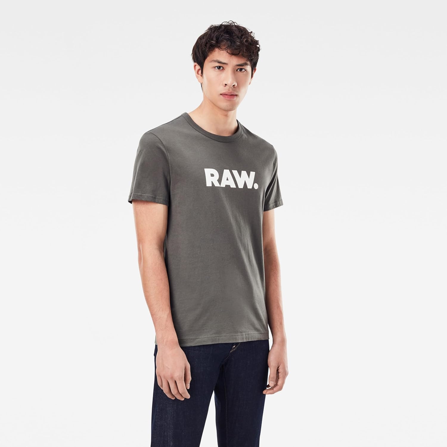 G-STAR Raw Men's Holorn Graphic Crew Neck Short Sleeve T-Shirt, RAW: Gs Grey, X-Large - Image 2