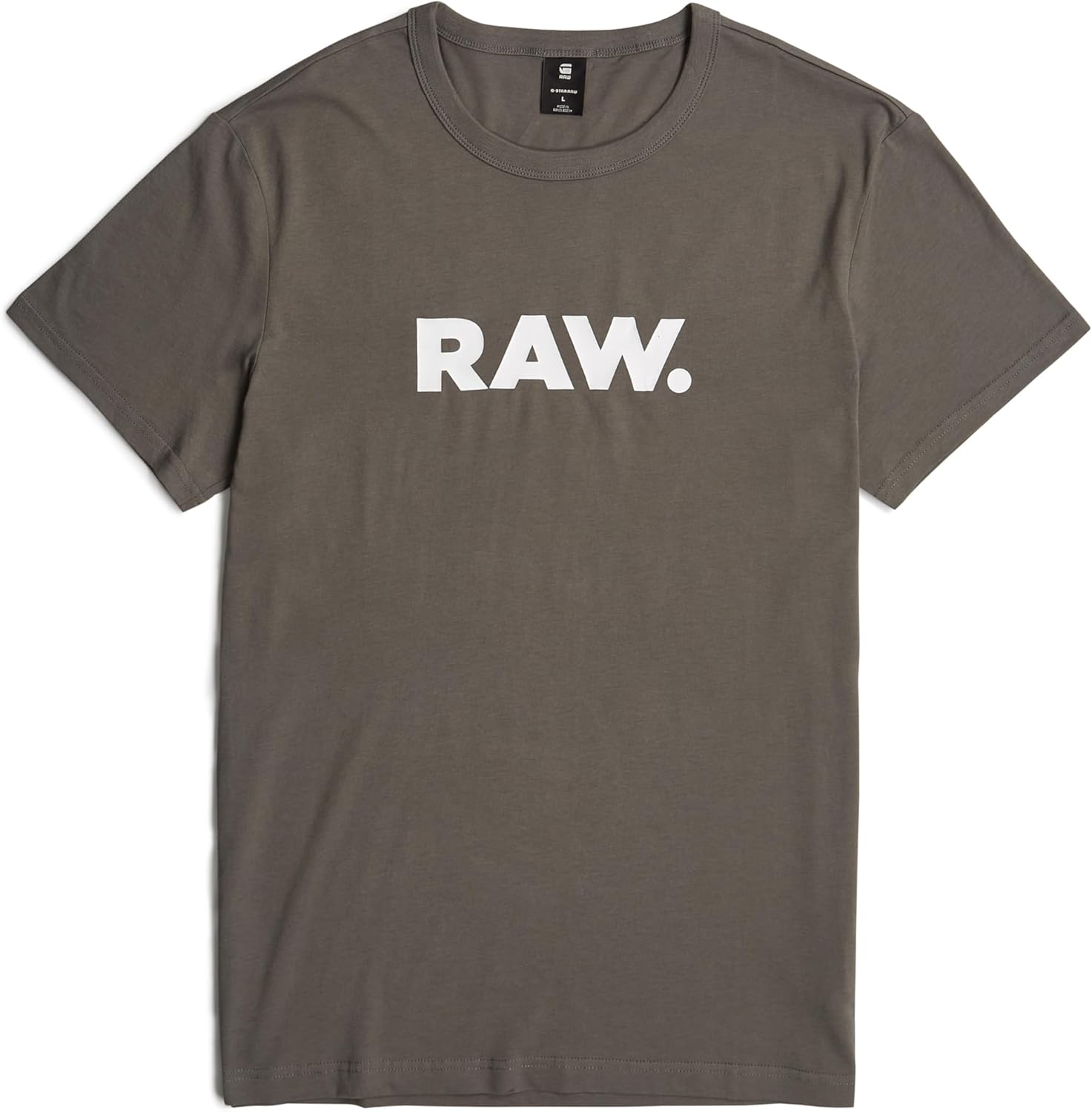 G-STAR Raw Men's Holorn Graphic Crew Neck Short Sleeve T-Shirt, RAW: Gs Grey, X-Large