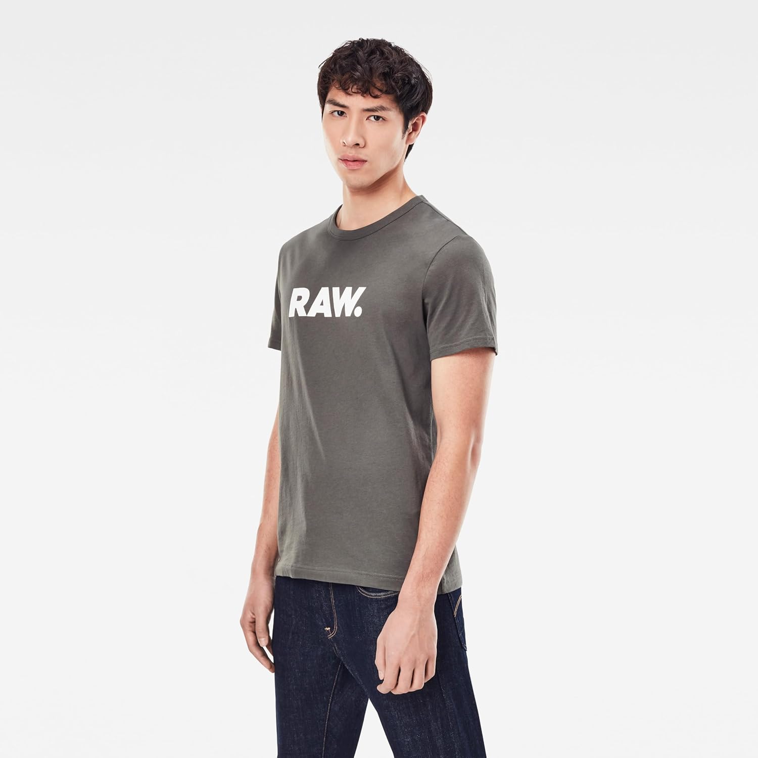 G-STAR Raw Men's Holorn Graphic Crew Neck Short Sleeve T-Shirt, RAW: Gs Grey, X-Large - Image 3