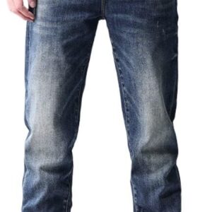 Jeans are Versatile in Spring and with Elastic Fit and Straight Leg Pants(33) Blue