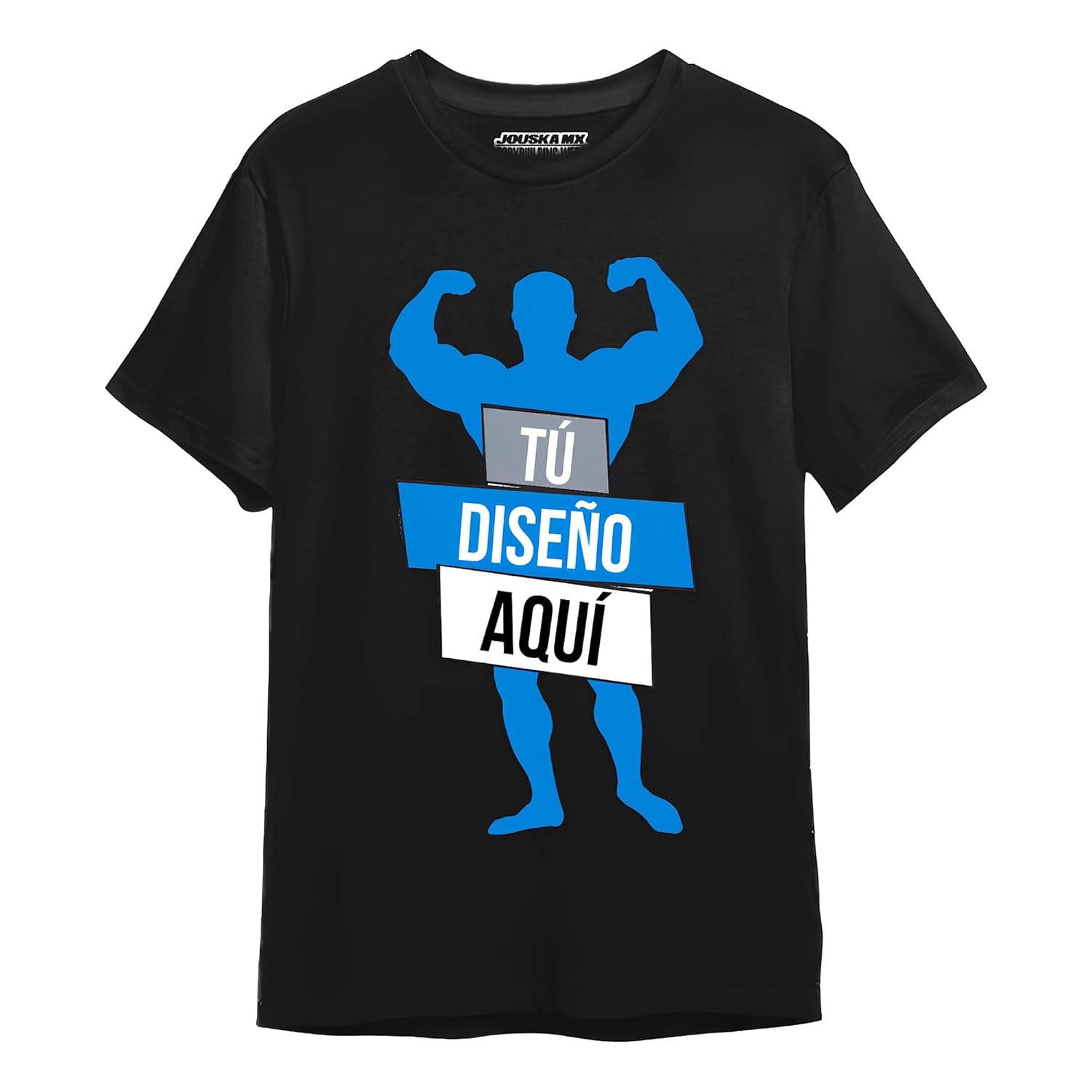 JOUSKA MX Personalized T-shirt Printed Your Own Design Sports Bodybuilding Gym Unisex Slim Fit for Training (Back) - Image 7