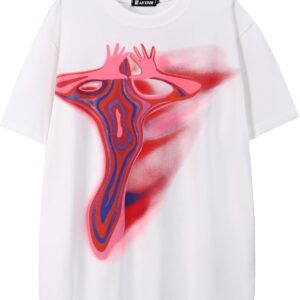 Laixton Women's Graphic Tees Shirt Unisex Hipster Printed Cotton Oversized T-Shirt Streetwear Aesthetic Casual Tee Top