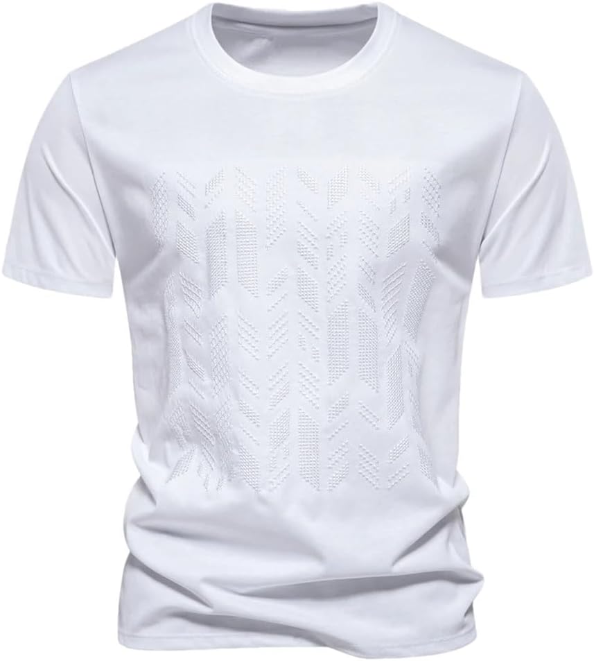 Men's Cotton Short Sleeve Embroidery Printing T-Shirt Summer Lightweight Running Sports Tee Shirts - Image 6