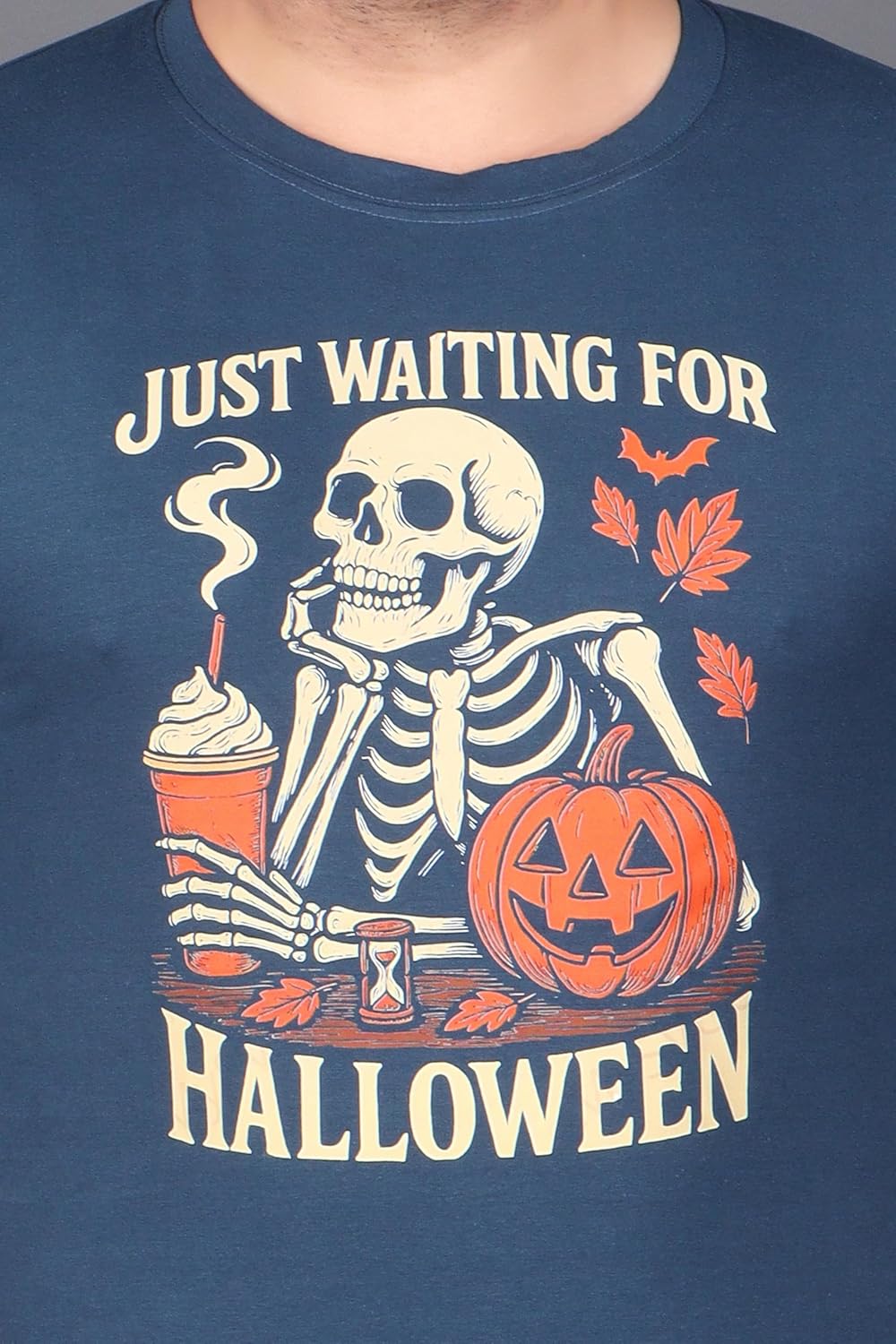 Men\u2019s Halloween Graphic T-Shirt \u2013 Halloweentown Pumpkin Print \u2013 Casual Round Neck Half Sleeve Cotton Tee - Image 3
