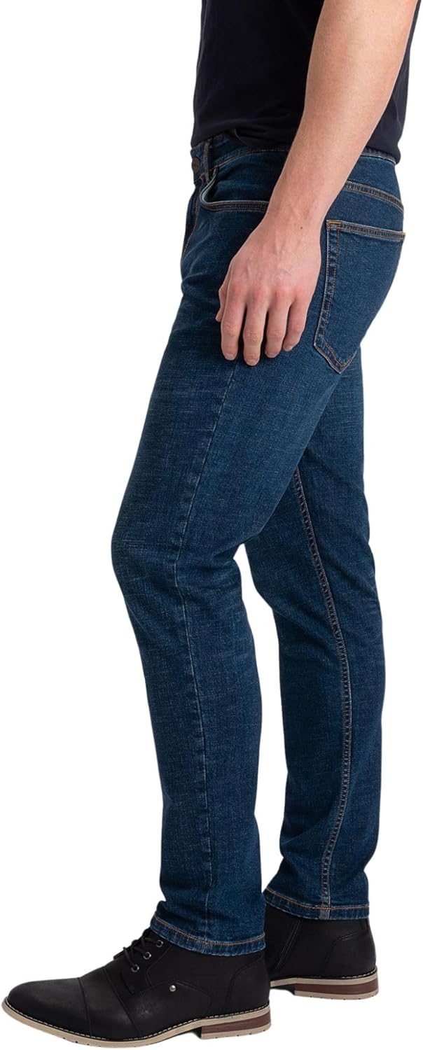 Organic Signatures Mens Jeans Stretch Denim Slim Fit Tapered Leg Soft Cotton - Image 2