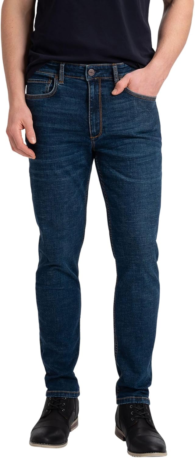 Organic Signatures Mens Jeans Stretch Denim Slim Fit Tapered Leg Soft Cotton