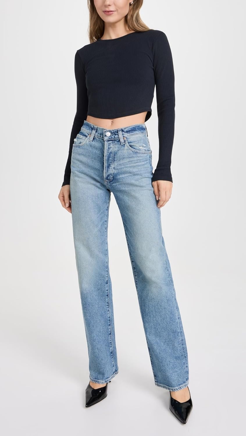 PAIGE Women's Sawyer Wide Leg 32" Jeans - Image 5