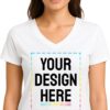 Personalized Women's V-Neck T-Shirt \u2013 Custom Image & Text, Design Your Own Front & Back Print, Customizable Tee Gift