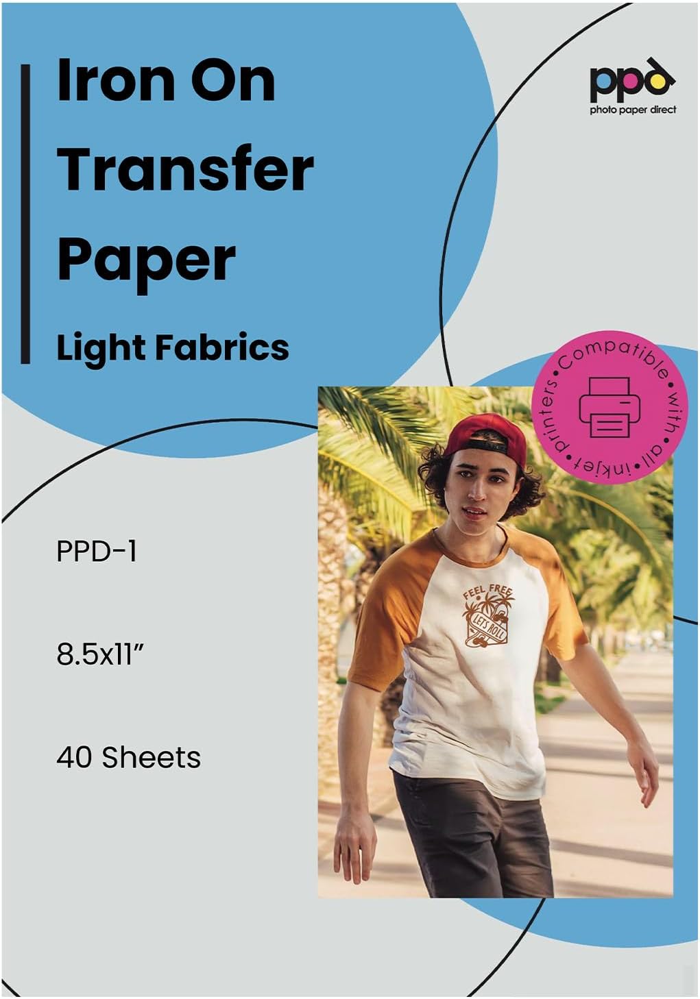 PPD 10 Sheets 8.5x11\u201D - Inkjet Iron-on Heat Transfer Paper for White & Light Fabric and T-Shirts - Premium - PPD-1-10 - Image 11