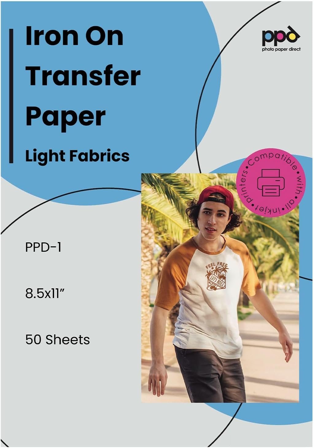 PPD 300 Sheets 8.5x11\u201D - Inkjet Iron-on Heat Transfer Paper for White & Light Fabric and T-Shirts - Premium - PPD-1-300 - Image 10