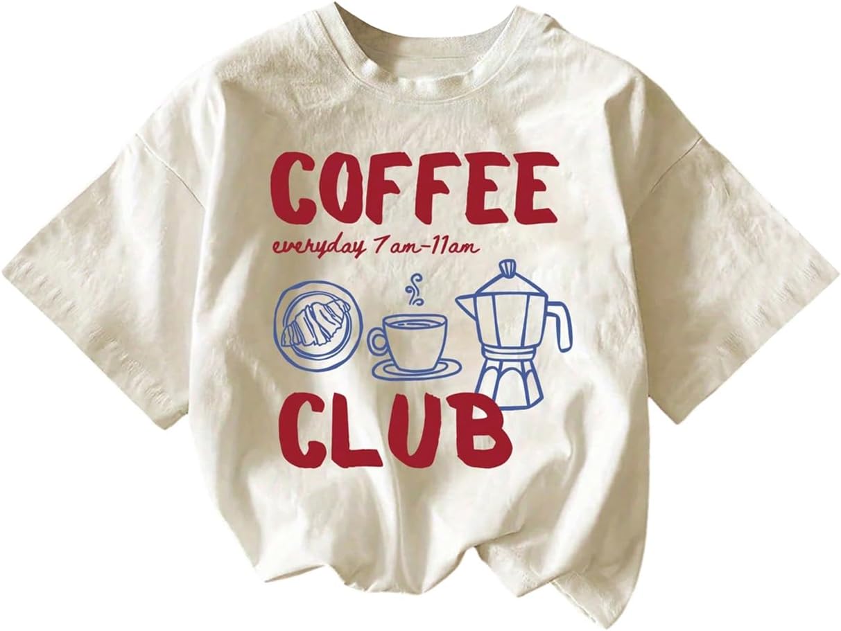 RoseSeek Women's Graphic Letter Tee Crew Neck Drop Shoulder Trendy Summer T Shirt Short Sleeve Vintage Car Print Top - Image 47