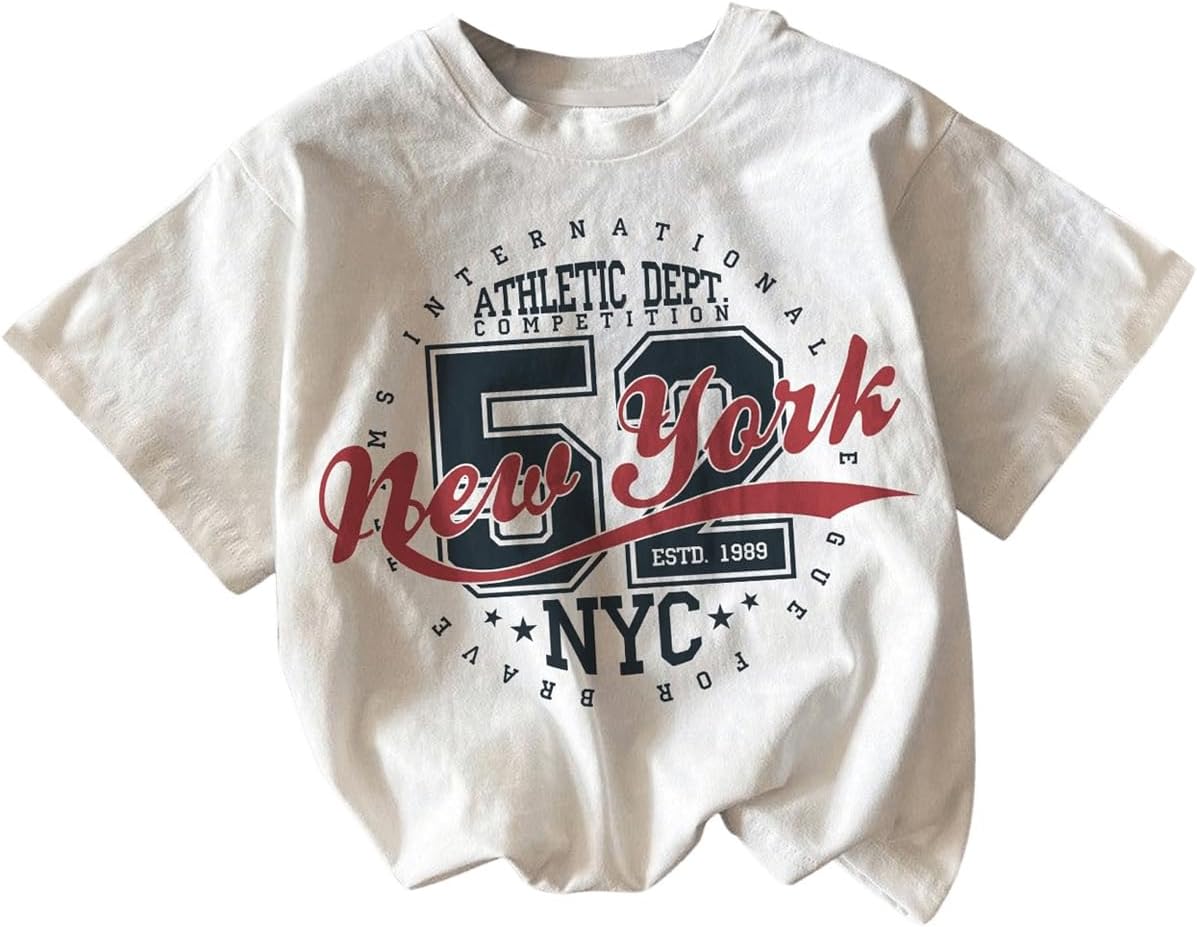 RoseSeek Women's Graphic Letter Tee Crew Neck Drop Shoulder Trendy Summer T Shirt Short Sleeve Vintage Car Print Top - Image 13