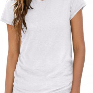 Sherosa Womens T Shirts Short Sleeve Crew Neck Shirts Basic Tee Tops Blouse