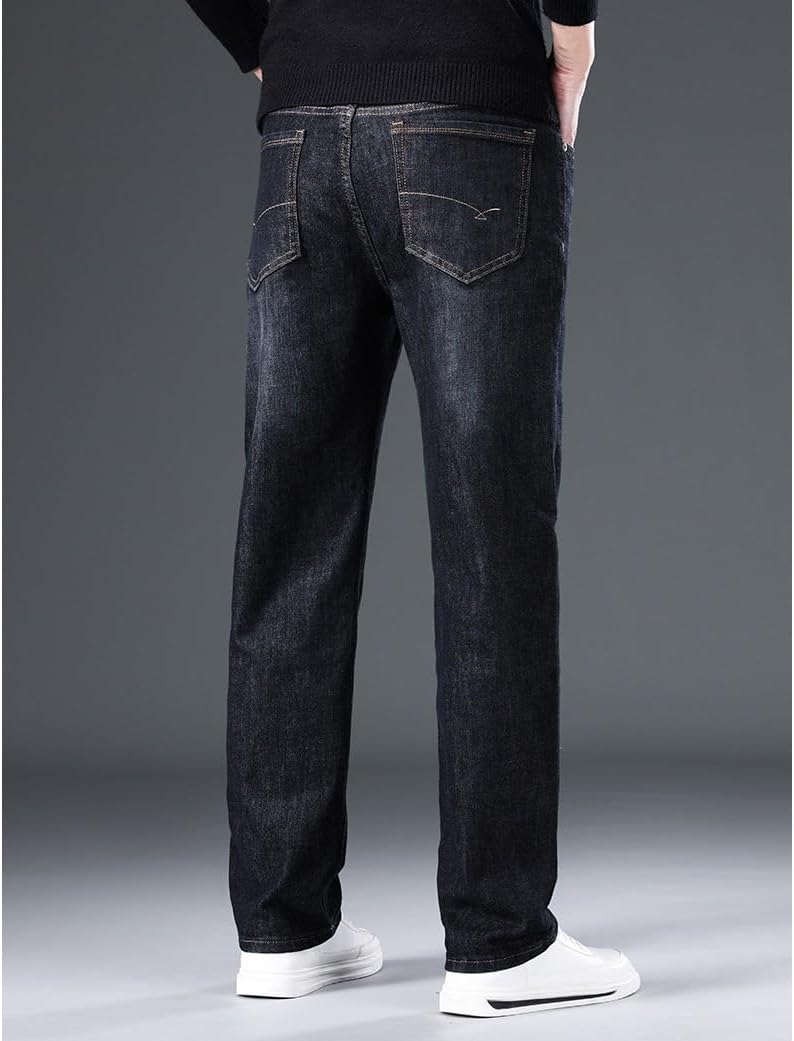 Spring and Autumn Jeans Loose Straight Leg Pants Versatile Elastic Pants(31) Blue - Image 2