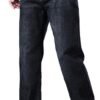 Spring and Autumn Jeans Loose Straight Leg Pants Versatile Elastic Pants(38) Blue