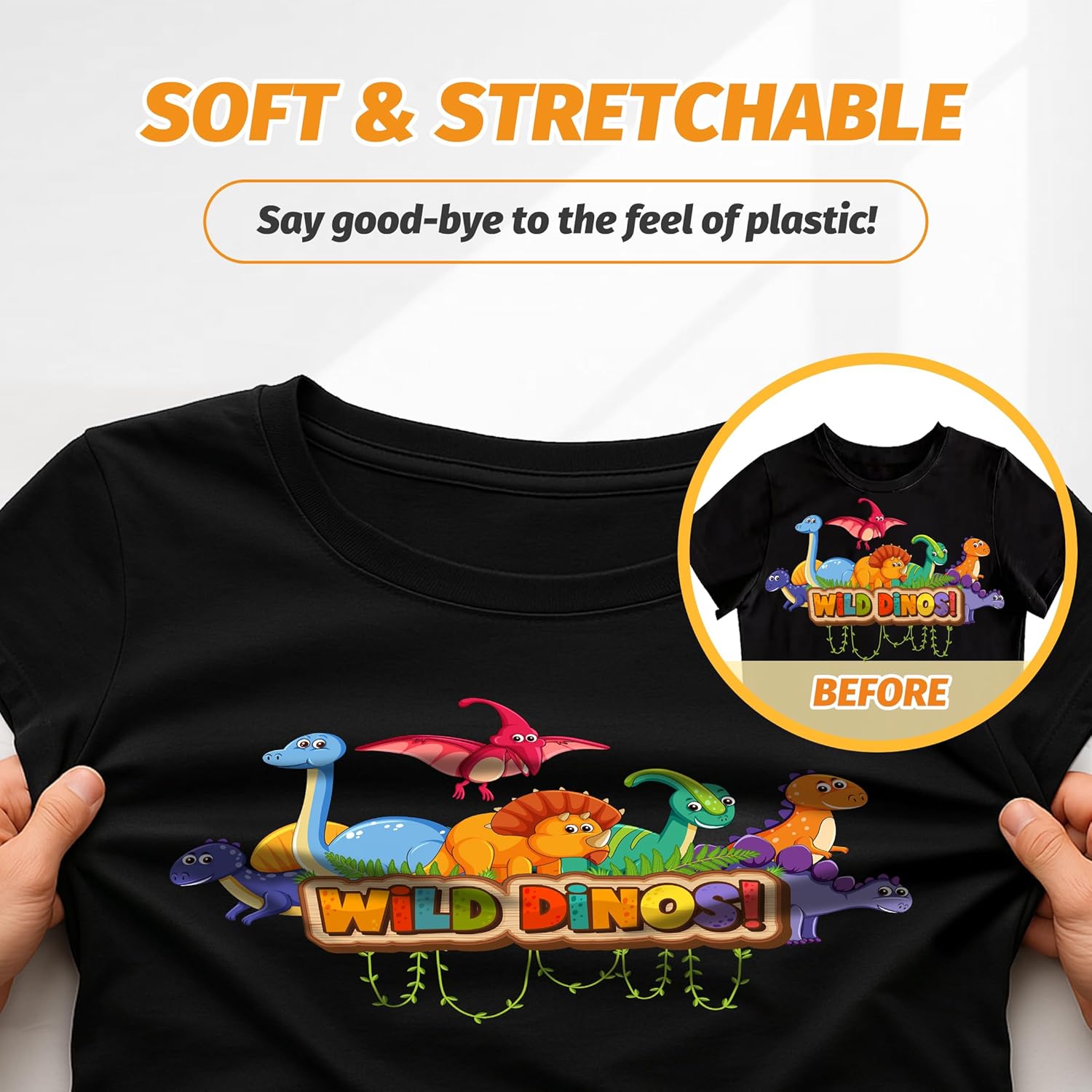 TransOurDream Dark Heat Transfer Paper for Inkjet Printer (20 Sheets, 8.5x11") Iron on Transfers for Dark Fabric, Printable Heat Transfer Vinyl for T Shirts, Stretchable & Washable - Image 4