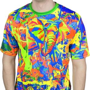 Ultraviolet Fluorescent Handmade Art Neon Blacklight UV Reactive Print Girl Boy Women Party Festival Unisex Men
