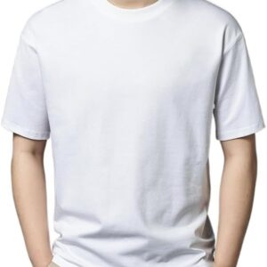 Unisex Cotton T-Shirt Men's Summer Short Sleeve Round Neck Loose Fit Letter Print Tee for Youth and Adults