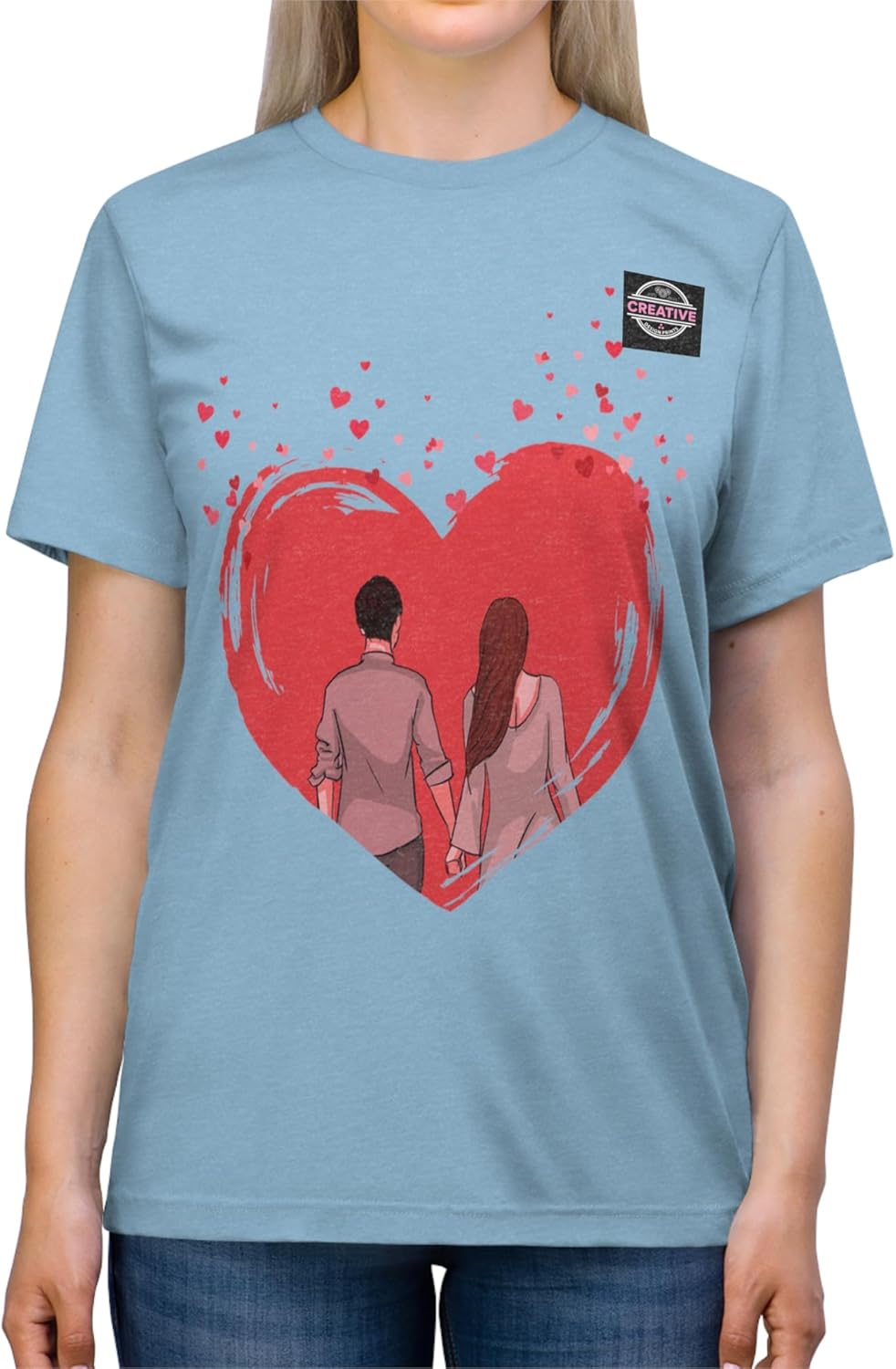 Unisex Valentine T-Shirt, Valentine Boy and Girl T-Shirt, Casual Valentine T-Shirt, Heart Graphic T-Shirt, Love Heart Shirt - Image 7