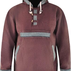 virblatt - Baja Drug Rug Aztec Hoodie Men Cotton Hippie Clothes