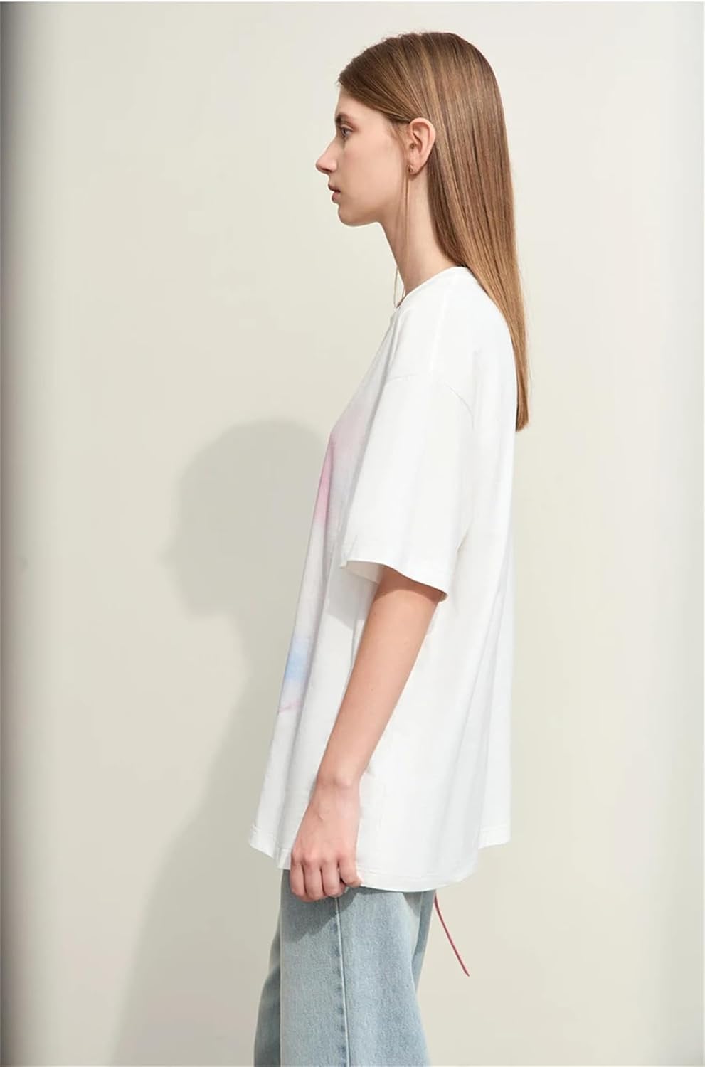 Women T-Shirts Casual Round Neck Printing Cotton Loose Tee Tops Short Sleeves - Image 3