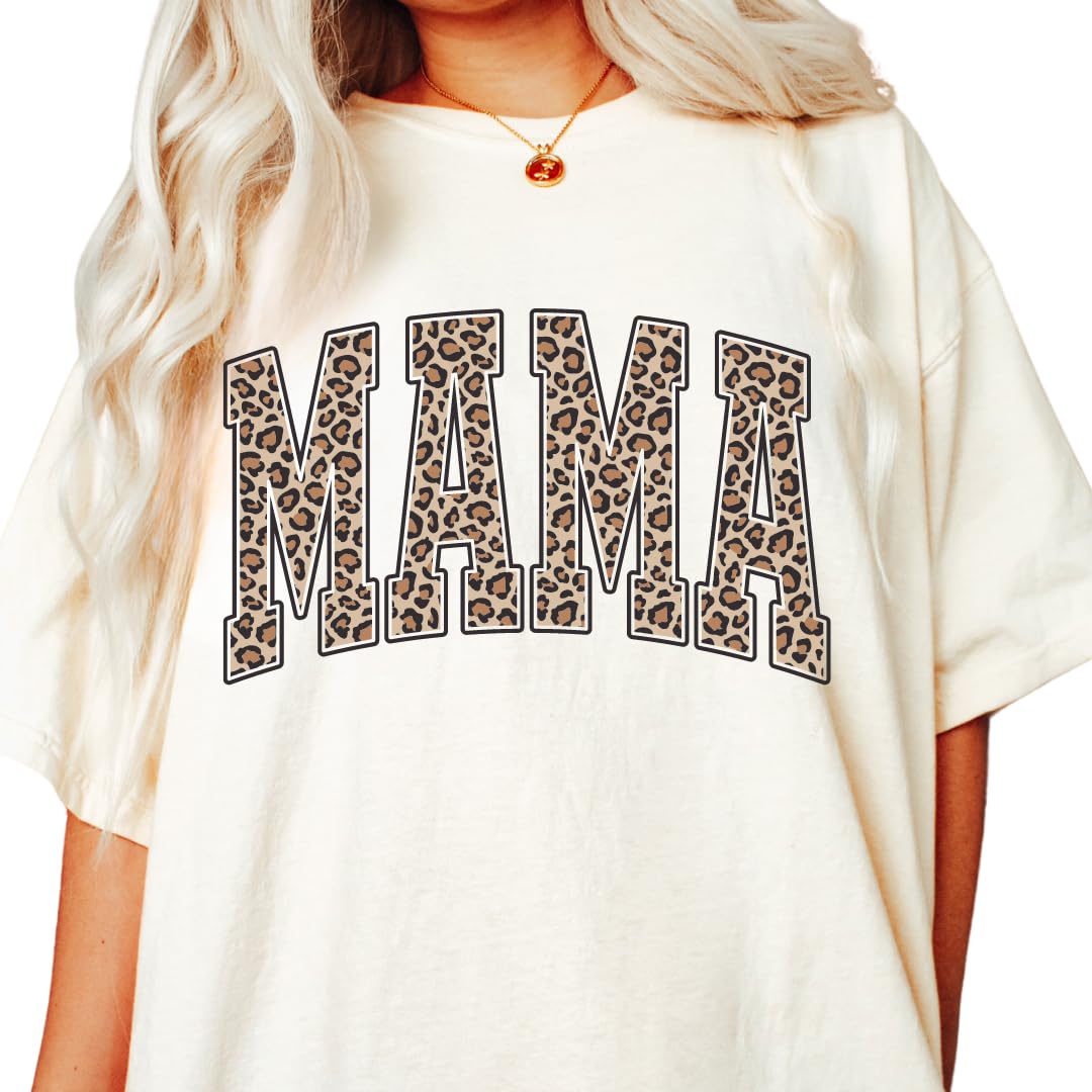 Womens Mama Leopard Print T-Shirts Short Sleeve Mama Shirts Cheetah Mom Graphic Tees Tops Mother's Day Shirt - Image 6
