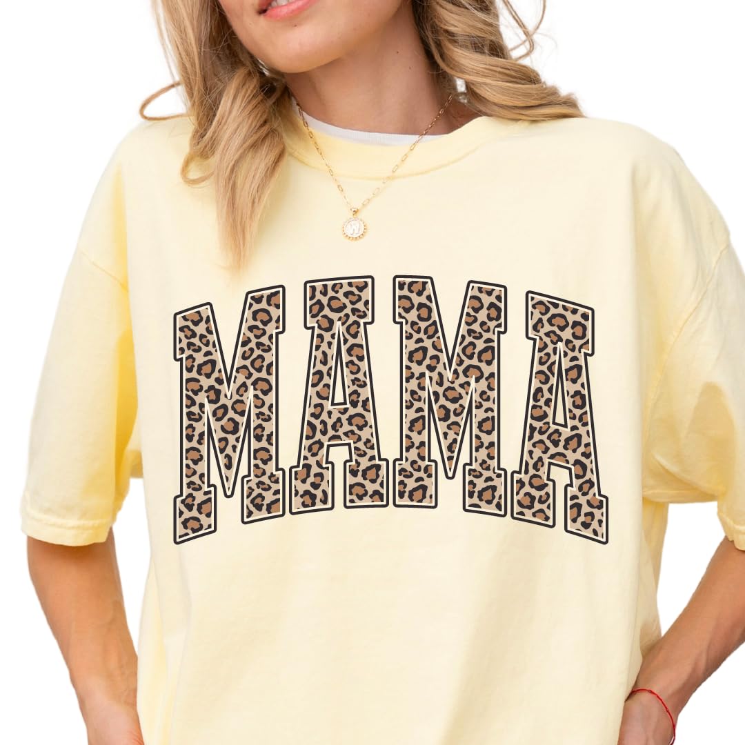Womens Mama Leopard Print T-Shirts Short Sleeve Mama Shirts Cheetah Mom Graphic Tees Tops Mother's Day Shirt - Image 5