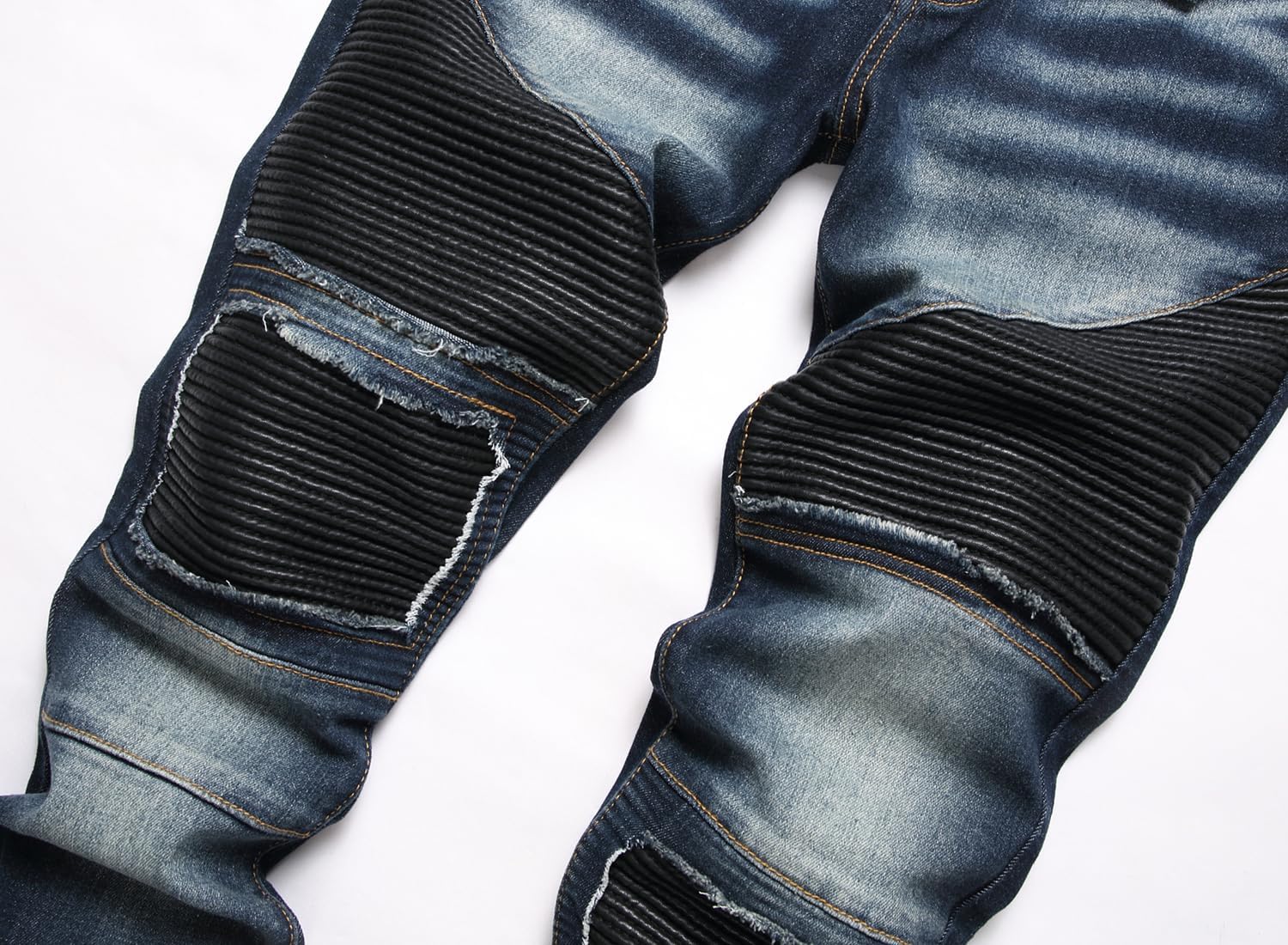 XIMXIMMTIAN Mens Slim Fit Jeans Stretch Ripped Biker Jeans for Men Fashion Straight Comfort Flex Waist Casual Denim Pants - Image 3