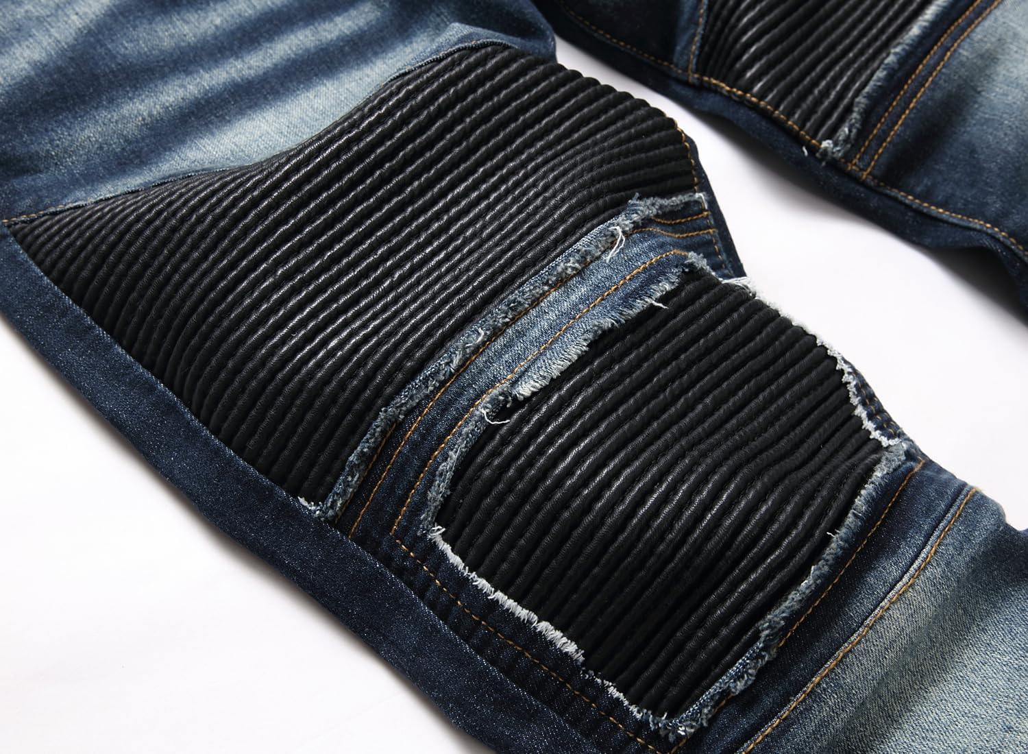 XIMXIMMTIAN Mens Slim Fit Jeans Stretch Ripped Biker Jeans for Men Fashion Straight Comfort Flex Waist Casual Denim Pants - Image 4