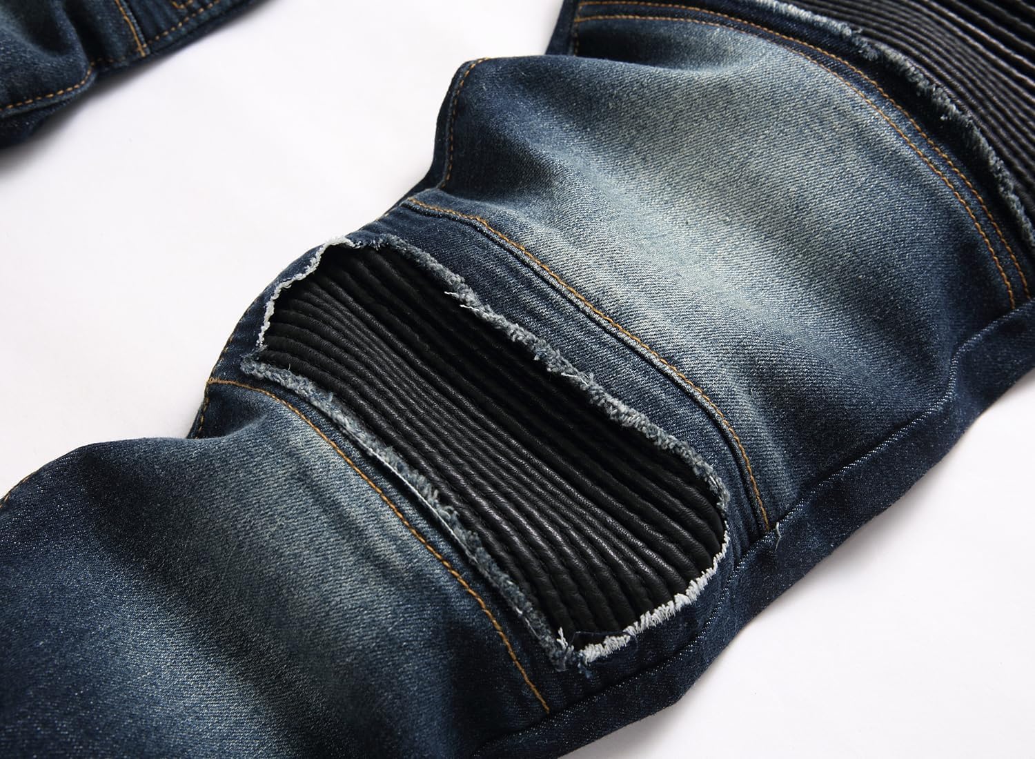 XIMXIMMTIAN Mens Slim Fit Jeans Stretch Ripped Biker Jeans for Men Fashion Straight Comfort Flex Waist Casual Denim Pants - Image 5