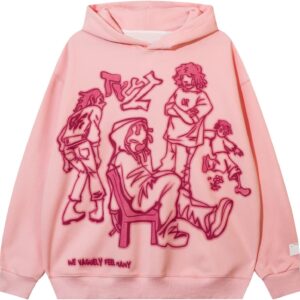 YEOU Men's Fashion Pullover Hoodie Sweatshirt Fleece Y2K Harajuku Hip Hop Streetwear Casual Sweatshirt Hooded