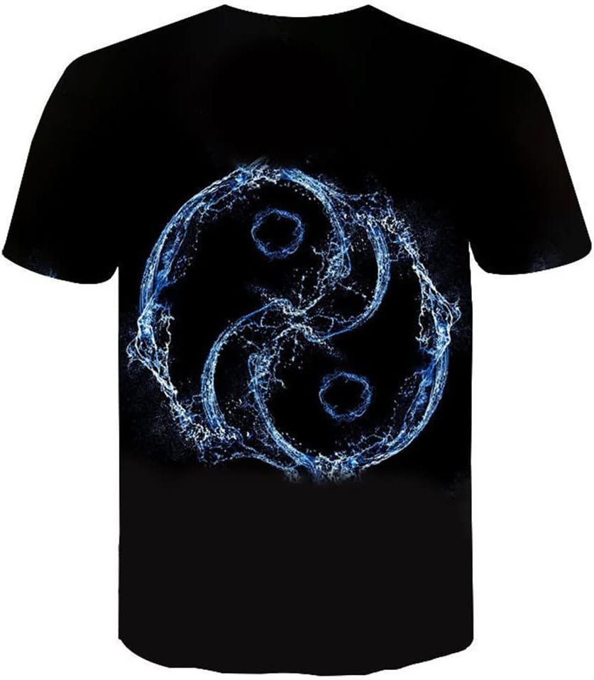 ZUIAI Men 3D Printed T Shirt Tee Round Collar Loose Casual T-Shirt Streetwear Breathable Short Sleeve - Image 2